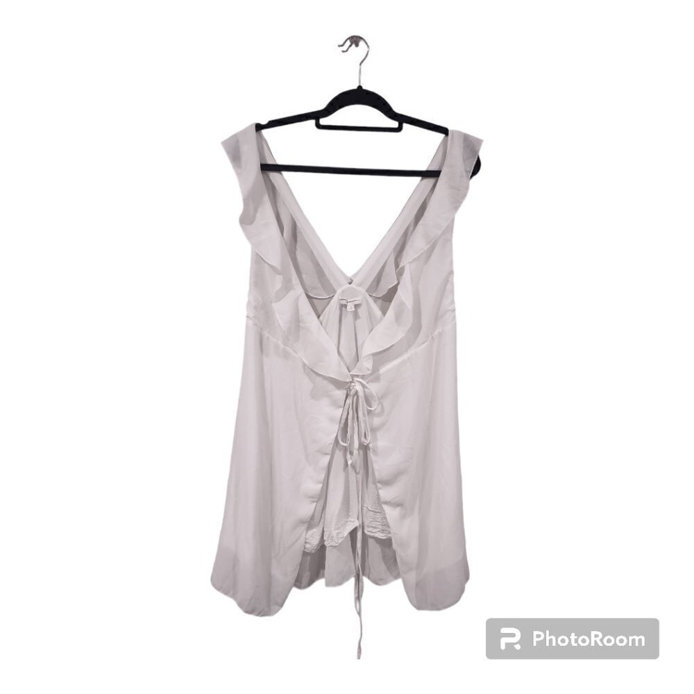 American Eagle Don't Ask Why White Ruffle Vest One Size Fits Most